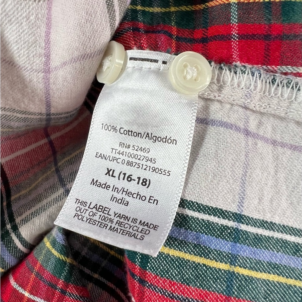 Upcycled cropped flannel shirt Womens XL lightly bleached SO soft - Picture 6 of 6